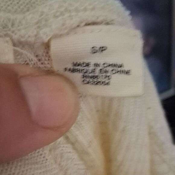 Anthropologie Sleeping On Snow Cream Women's Cowlneck Light Sweater Top S/P - Picture 10 of 13